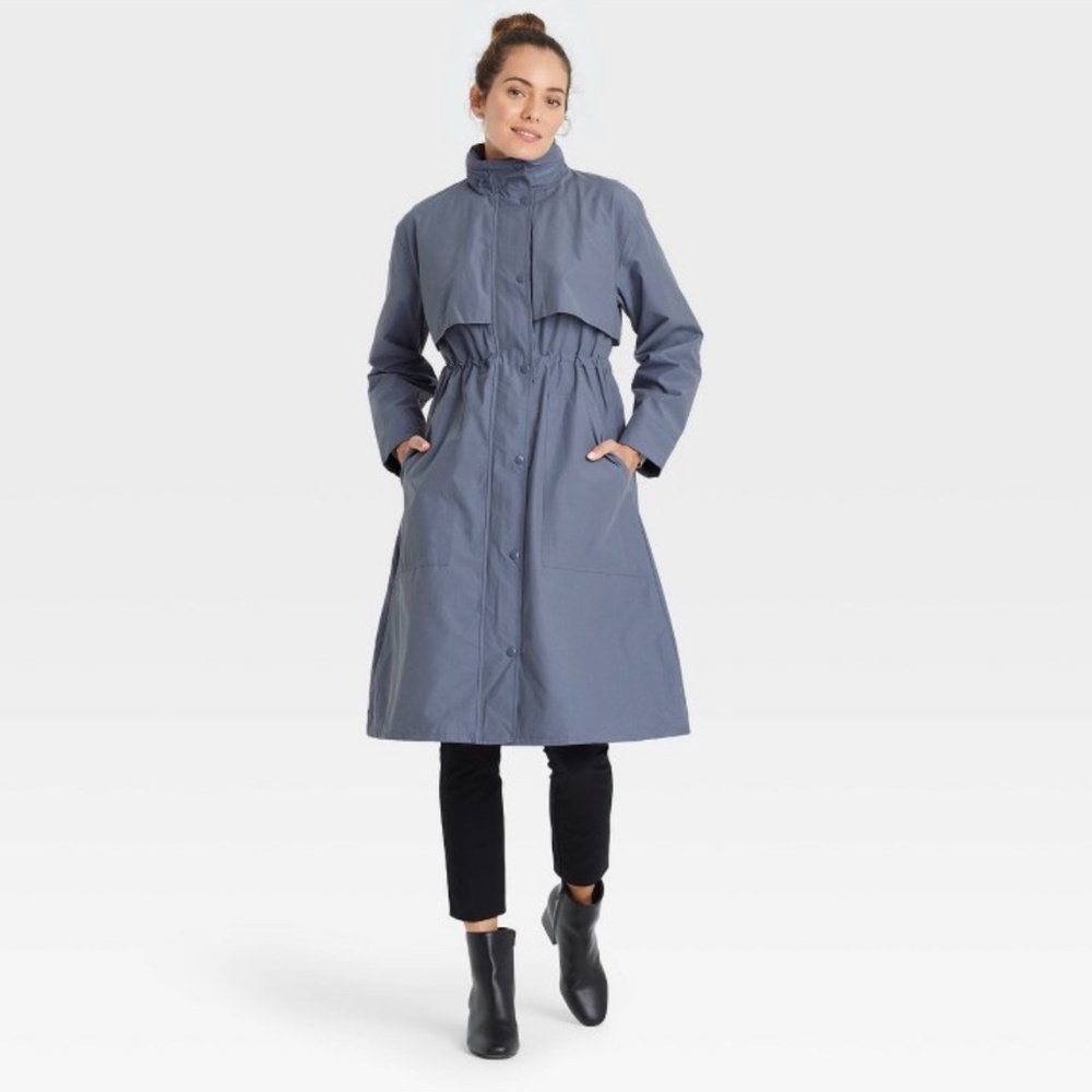 Dusty Blue Women's Trench Coat